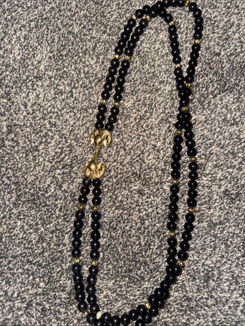 Classic Black and Gold Beaded Women’s Necklace